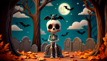 Halloween, bộ xương người, đầu lâu, con ma, human skeleton, skull, ghost- ArtSpark