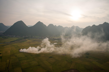 Cánh đồng, khói, miền núi, vùng cao, fields, smoke, highlands, mountainous areas - xuanduongvan87