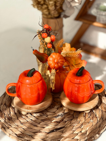 Halloween, ly, cốc sứ, dụng cụ trang trí halloween, bí đỏ, hoa khô, không gian, cups, ceramic mugs, halloween decorations, pumpkins, dried flowers, space-yasminizm 6