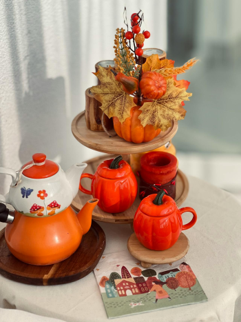 Halloween, ly, cốc sứ, dụng cụ trang trí halloween, bí đỏ, hoa khô, không gian, cups, ceramic mugs, halloween decorations, pumpkins, dried flowers, space-yasminizm 8