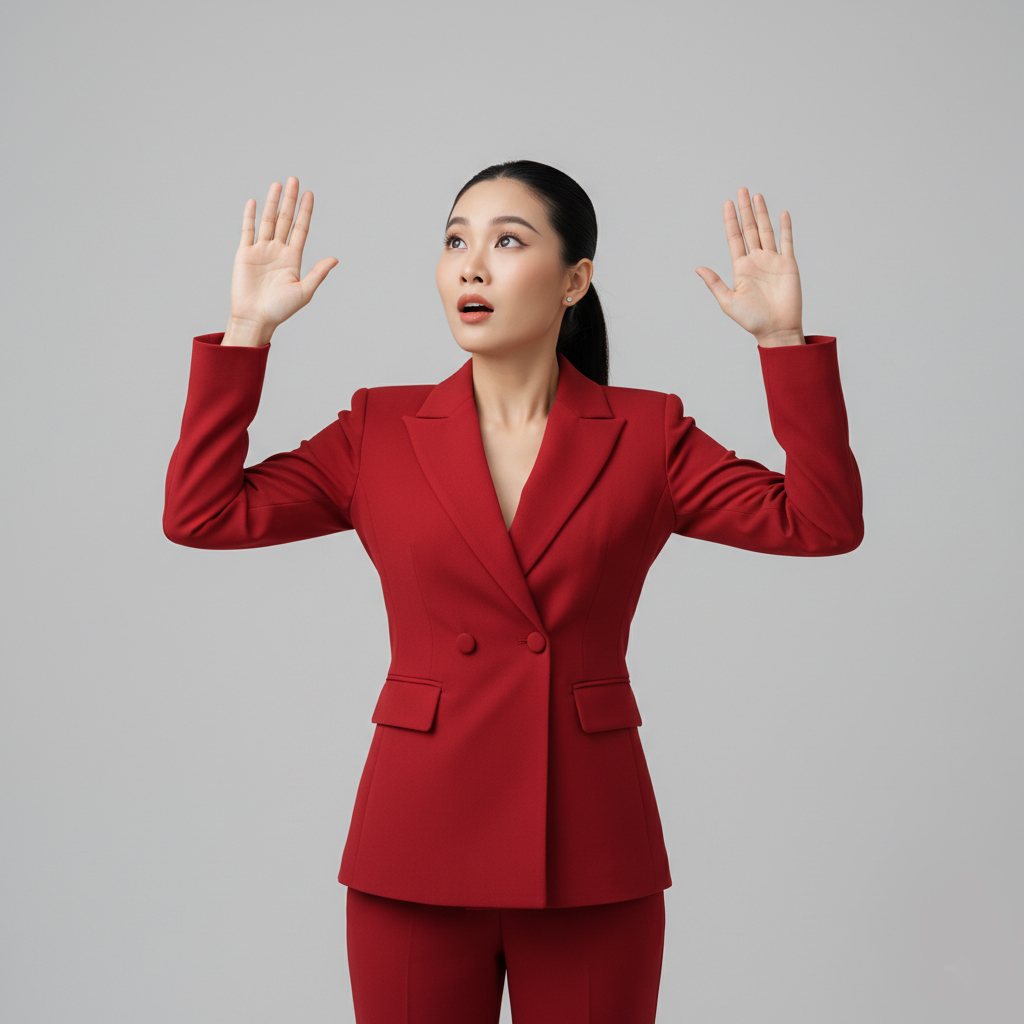 Cô gái, mẫu ảnh, giơ tay, chống đỡ, ngạc nhiên, quảng cáo, girl, model, raise hand, support, advertisement, surprised 2