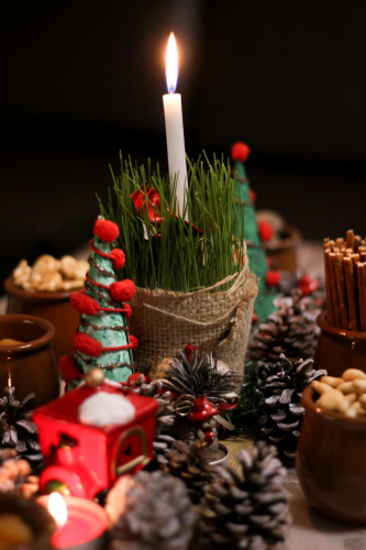 Giáng sinh, nến, trái thông, trái châu, trang trí, ấm áp, không khí giáng sinh, christmas, candles, pine cones, warm, christmas atmosphere - Djurdjina ph.djiz