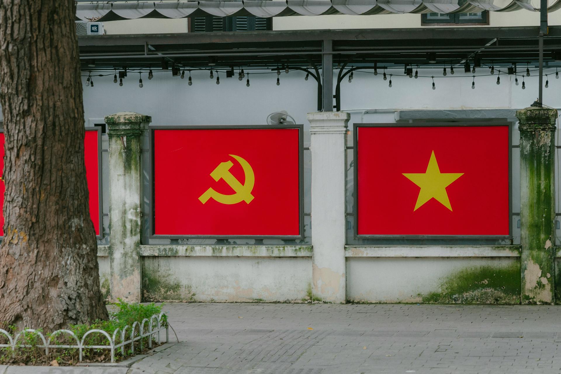 Cờ đỏ, quốc kỳ, đường, flag, national flag, road- HONG SON 9