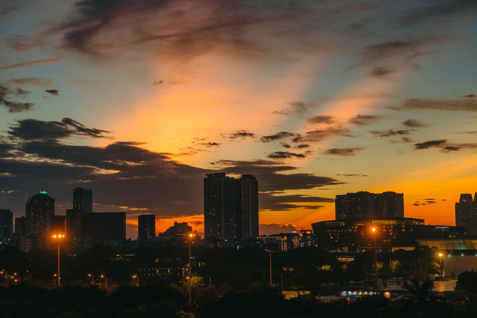 Thành phố, tòa nhà, hoàng hôn, màn đêm, city, building, sunset, night- HONG SON 2