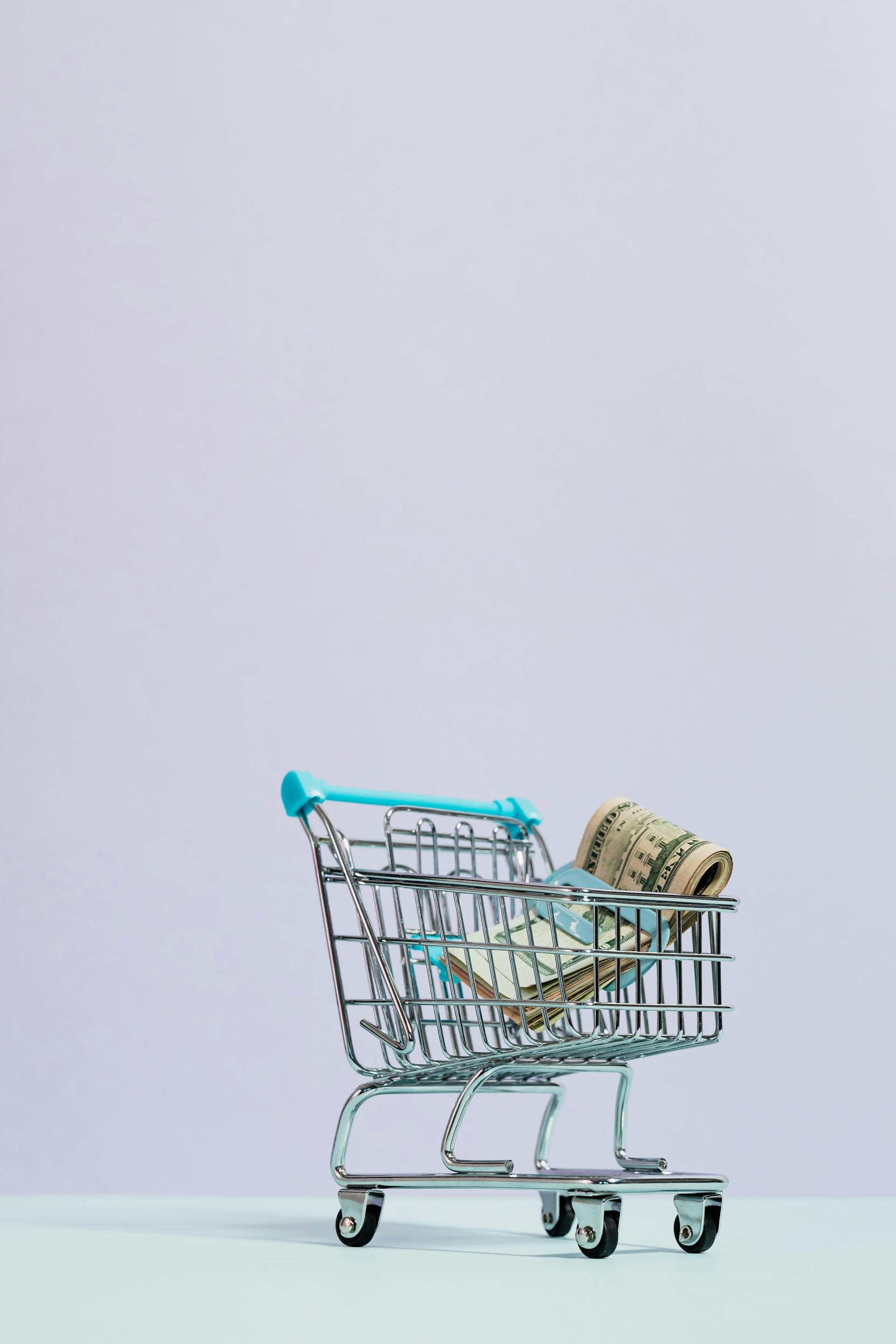 Giỏ hàng, tiền, giảm giá, sale, khuyến mãi, shopping cart, money, promotions, discounts- Karola G
