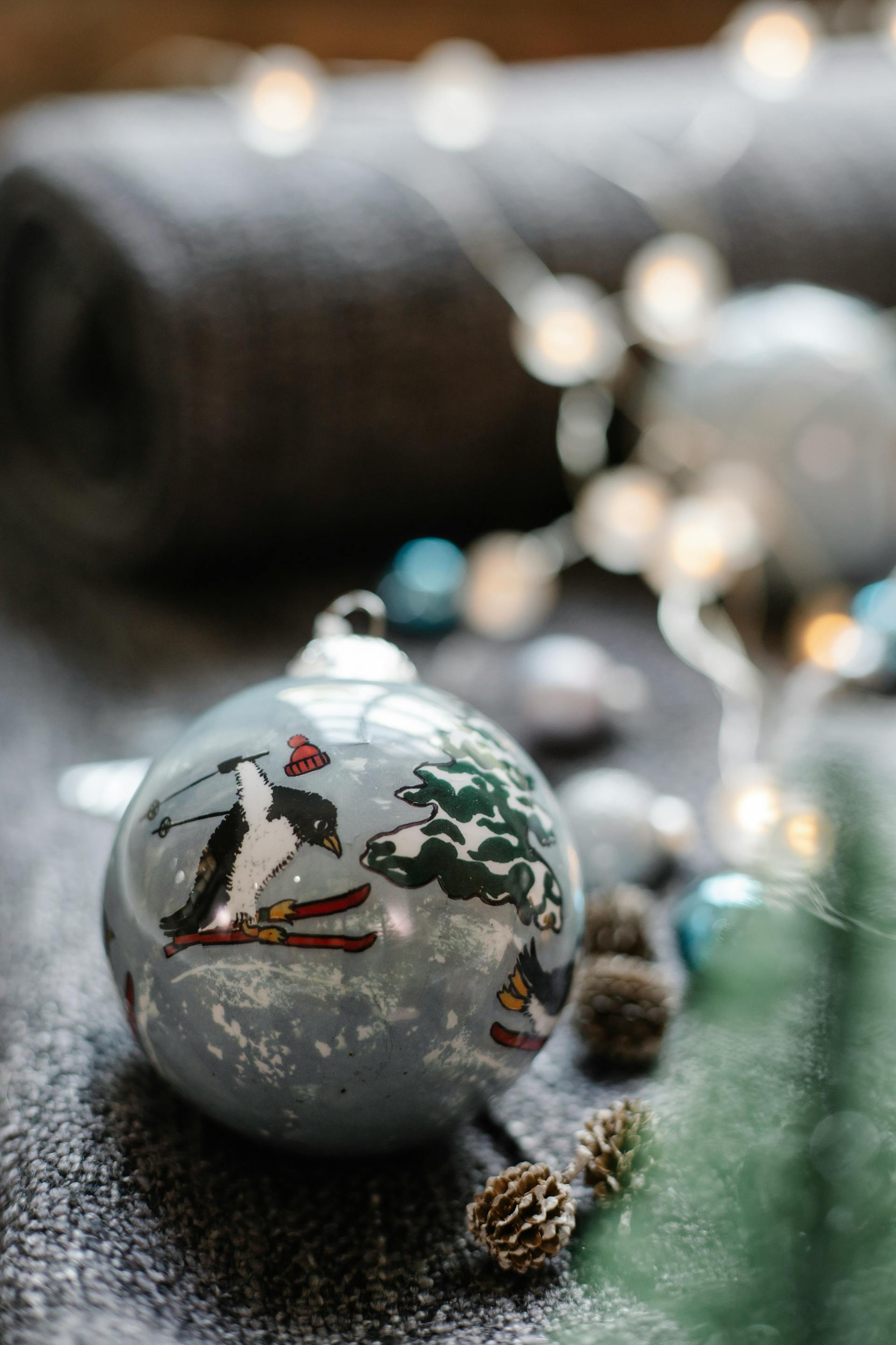Người tuyết, đèn, giáng sinh, trang trí, cây thông, pine tree, decor, noel, christmas- Laura James 11