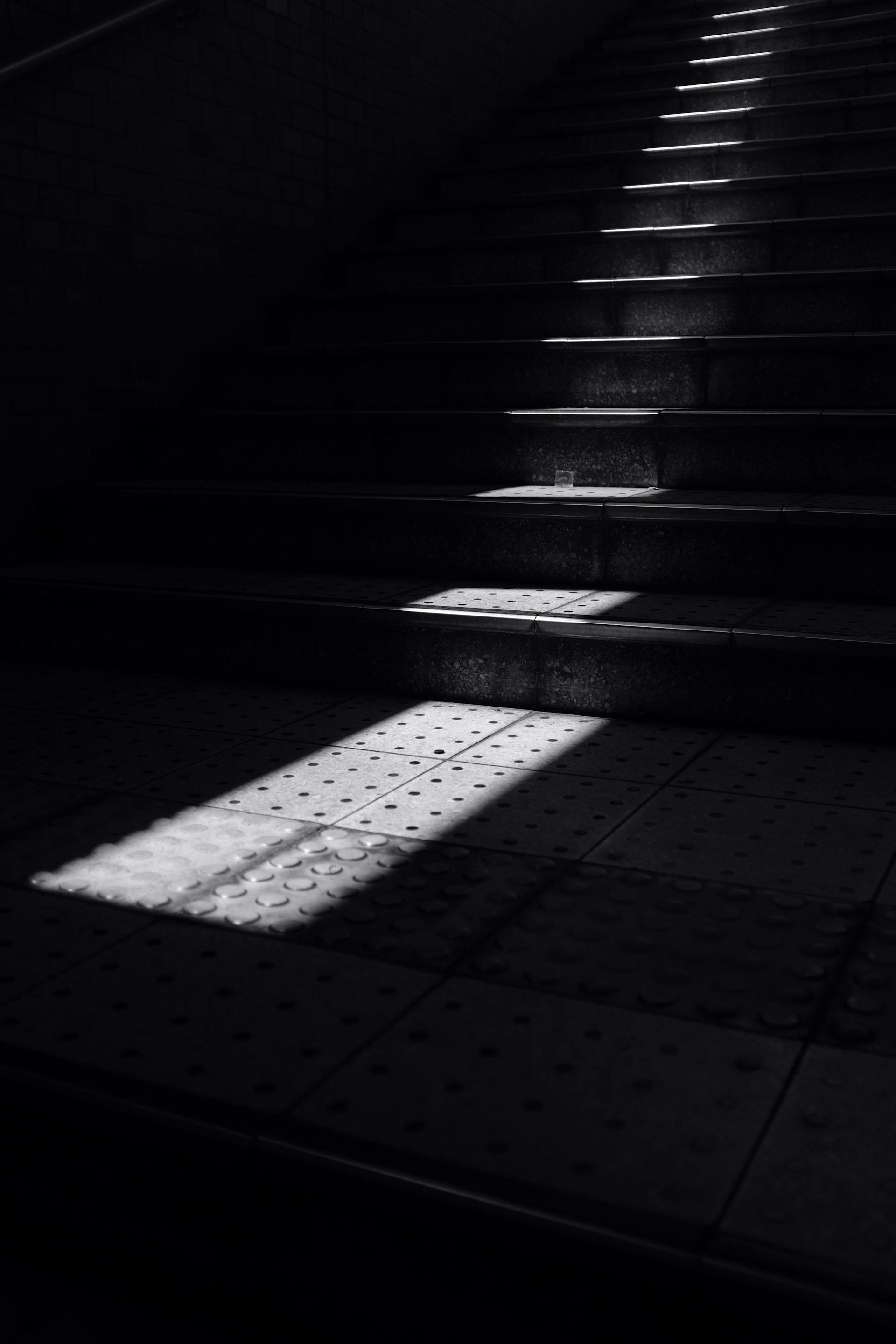 Cầu thang, thang bộ, đen tối, trắng đen, stairs, escalators, dark, black and white - Mak_ jp 2