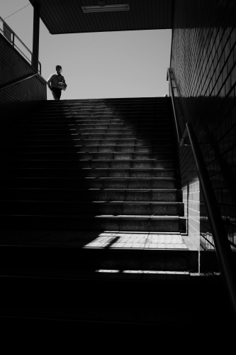 Cầu thang, thang bộ, đen tối, trắng đen, stairs, escalators, dark, black and white - Mak_ jp 1