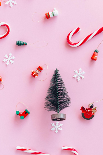 Giáng sinh, cây thông, kẹo, bông tuyết, trái châu, nền, christmas, pine tree, candy, snowflakes, balls, background - Nataliya Vaitkevich