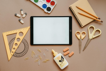 Ipad, vở, thước, bút chì, bút, kéo, keo, book, đồ dùng học tập, trường, school supplies, school- olia danilevich