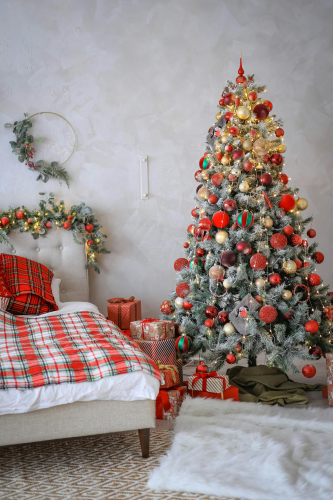 Giáng sinh, quả châu, trái châu, cây thông, hộp quà, gift, pine, xmas, christmas, noel, background, decor - Valeria Boltneva 2