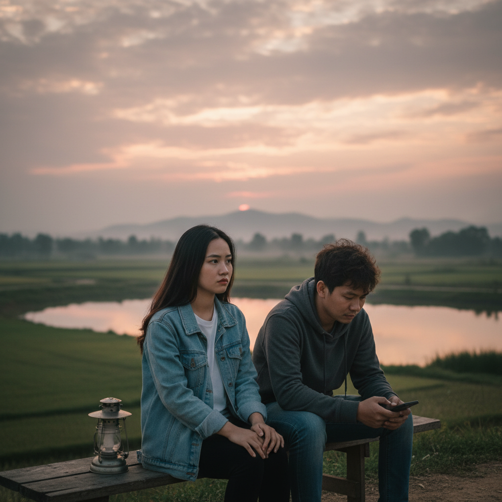 hai người yêu nhau ở cạnh nhau nhưng vẫn cảm thấy cô đơn . Với...