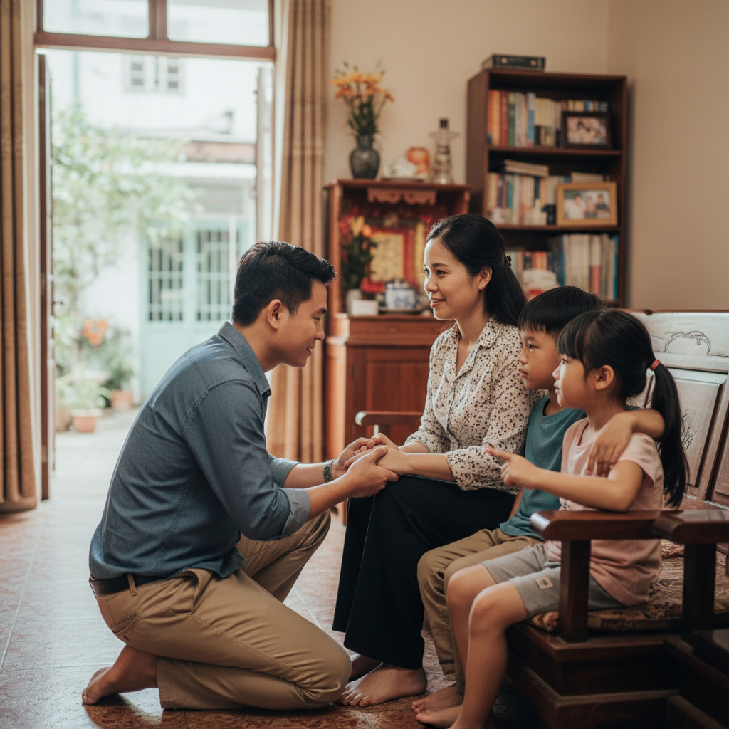 Không cố chấp, nhận lỗi khi bản thân sai trong gia đình . Với...