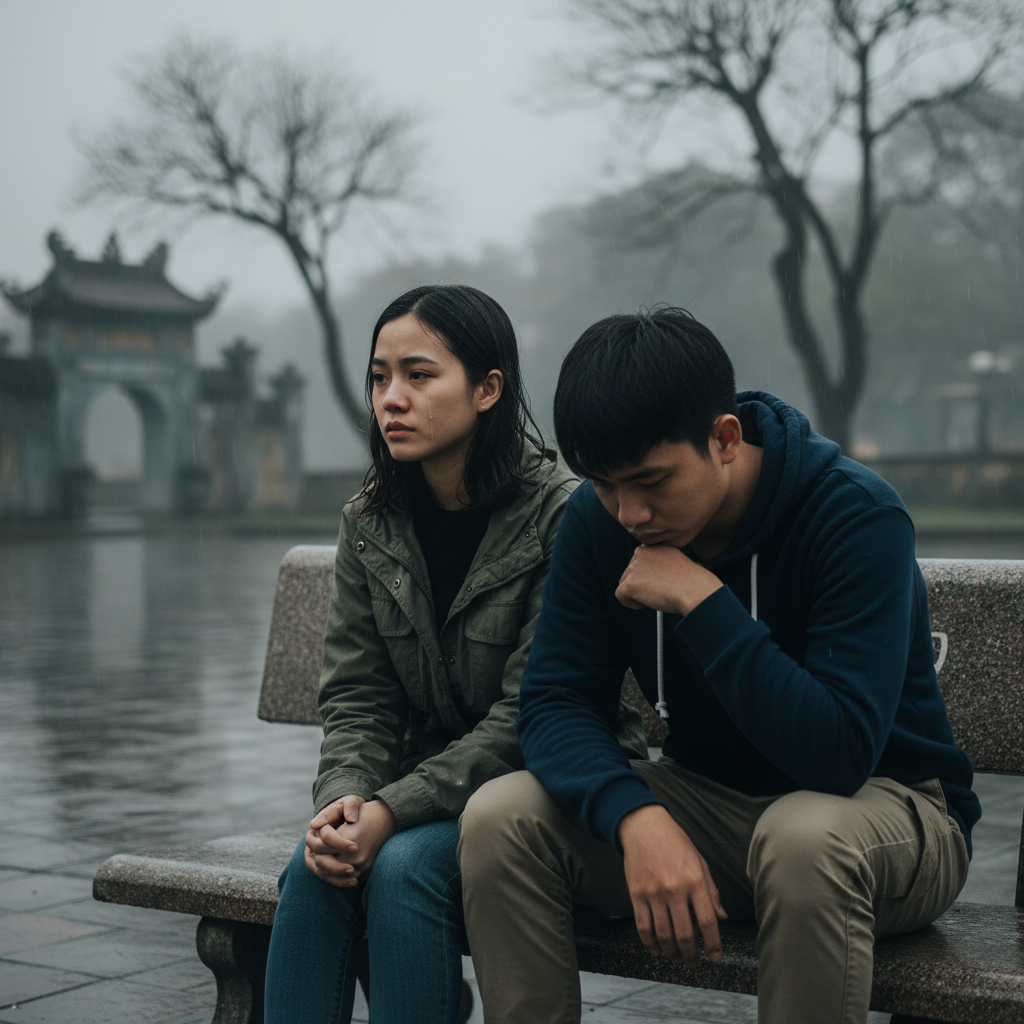 hai người yêu nhau ở cạnh nhau nhưng vẫn cảm thấy  buồn . Với...