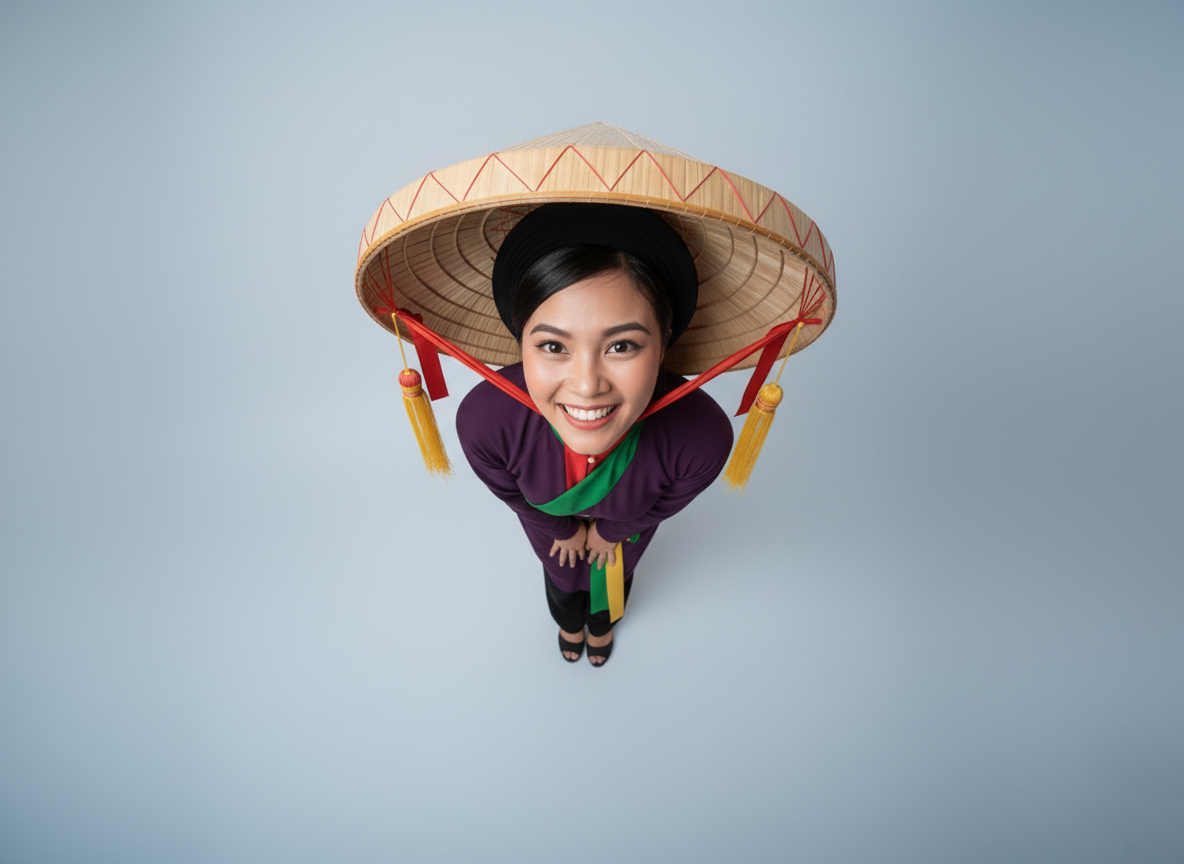 Cô gái, quảng cáo, phụ nữ, áo tứ thân, nón quai thao, girl, advertising, woman, Ao Tu Than, conical hat (Nón quai thao 4