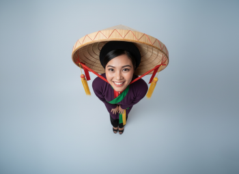 Cô gái, quảng cáo, phụ nữ, áo tứ thân, nón quai thao, girl, advertising, woman, Ao Tu Than, conical hat (Nón quai thao 4