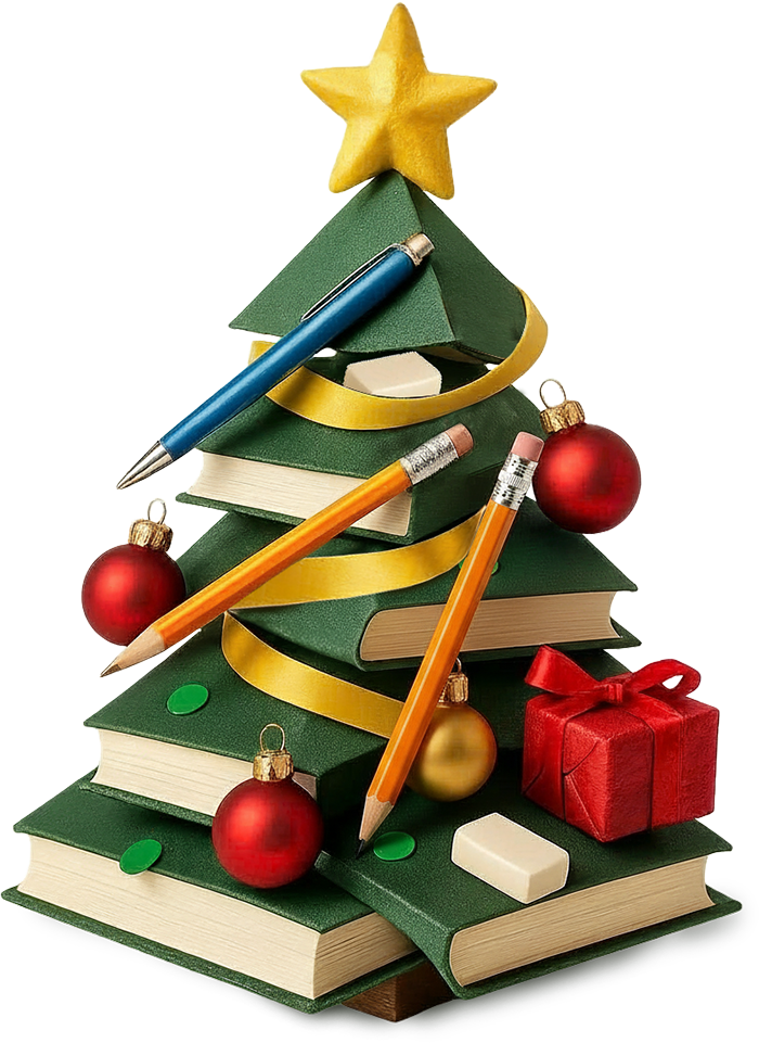 Cây thông, sách, giáng sinh, giấy, ngôi sao, đèn, bút, viết, hộp quà, cục tẩy, pine tree, book, christmas, paper, star, light, pen, writing, gift box, eraser 4