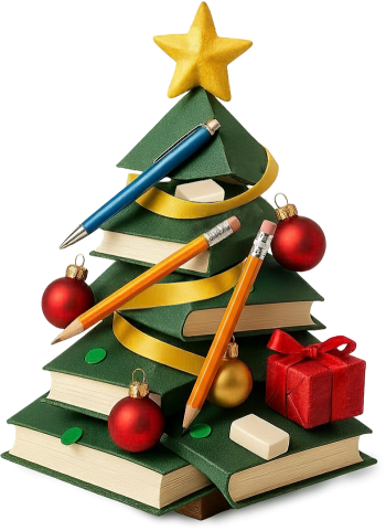 Cây thông, sách, giáng sinh, giấy, ngôi sao, đèn, bút, viết, hộp quà, cục tẩy, pine tree, book, christmas, paper, star, light, pen, writing, gift box, eraser 4