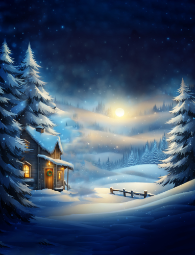 Tuyết, trời, cây thông, nhà, nền, snow, sky, pine tree, house, background