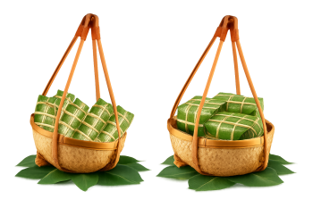 Bánh chưng, bánh tét, quan gánh, món ăn ngày tết, Banh chung, banh tet, carrying poles, Tet holiday dishes.