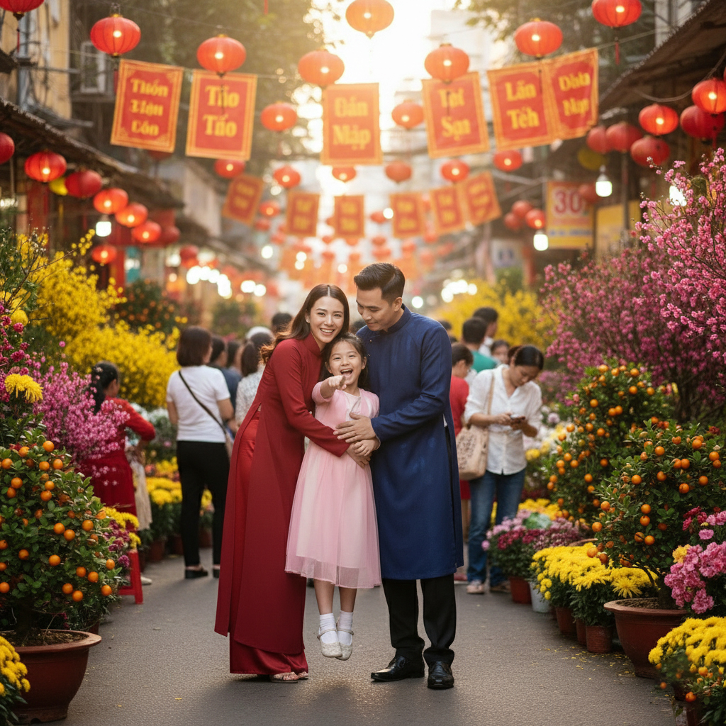 Gia đình, bố mẹ và con, Việt Nam, áo dài, truyền thống, Tết, family, parents and children, Vietnam, ao dai, traditional 6