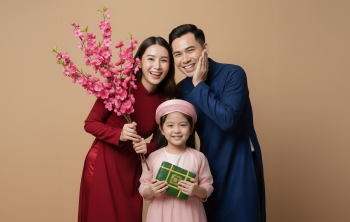 Gia đình, bố mẹ và con, Việt Nam, áo dài, truyền thống, Tết, family, parents and children, Vietnam, ao dai, traditional 11 1