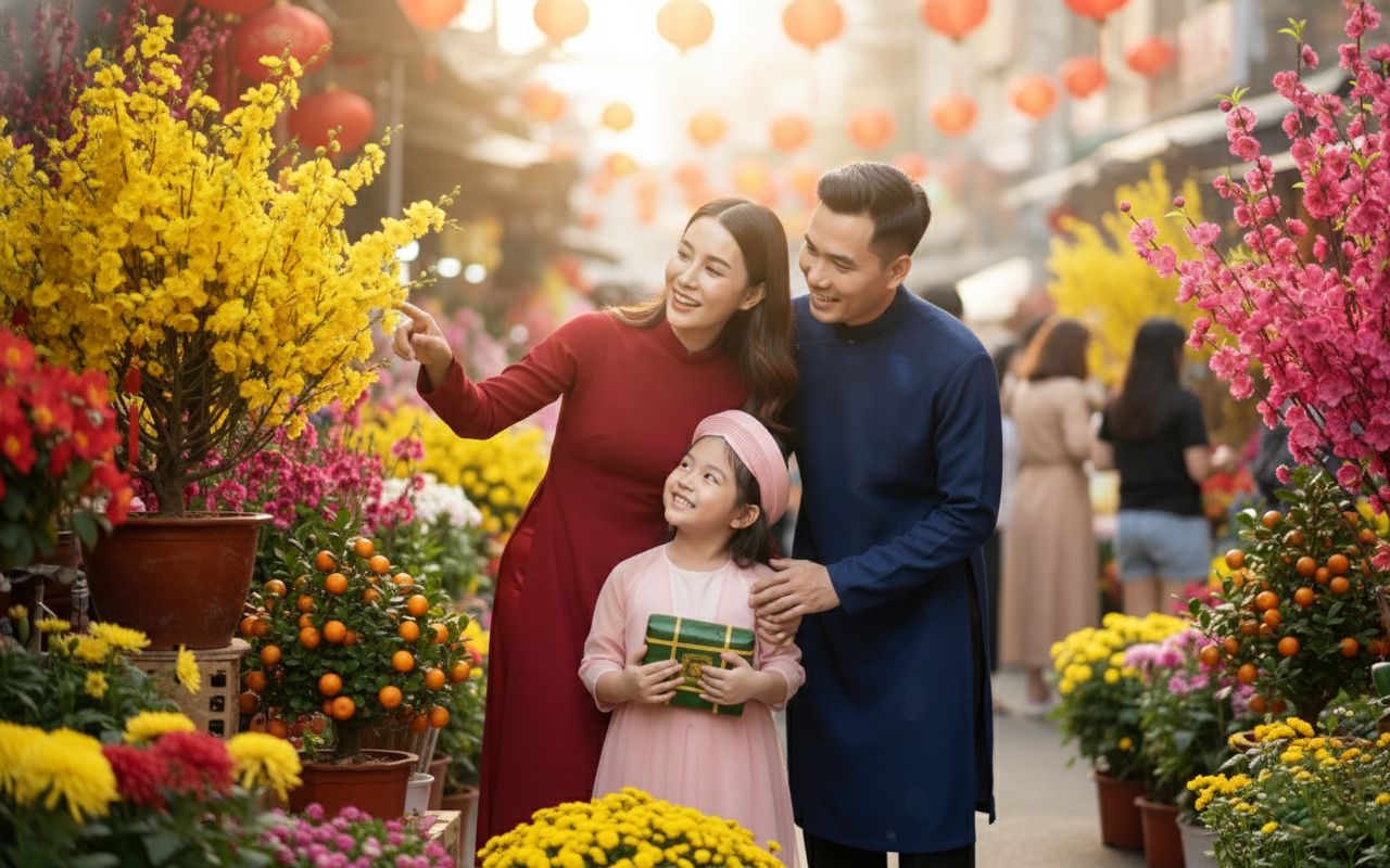 Gia đình, bố mẹ và con, Việt Nam, áo dài, truyền thống, Tết, family, parents and children, Vietnam, ao dai, traditional 9