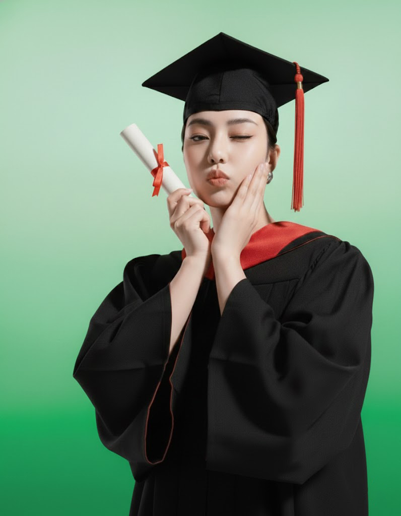 Cô gái, tốt nghiệp, cờ, đàn bà, vui vẻ, cử nhân, trang phục cử nhân, girl, flag graduation, happy, graduate, graduation attire 2