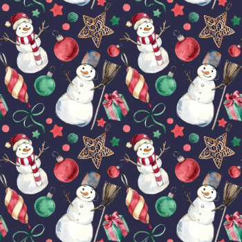 Mô hình noel, nền tím than, giáng sinh, noel, họa tiết, đồ họa, người tuyết, quả châu, hộp quà, ngôi sao, cây chổi, christmas pattern, navy background, christmas - yanamarkovskayalinum