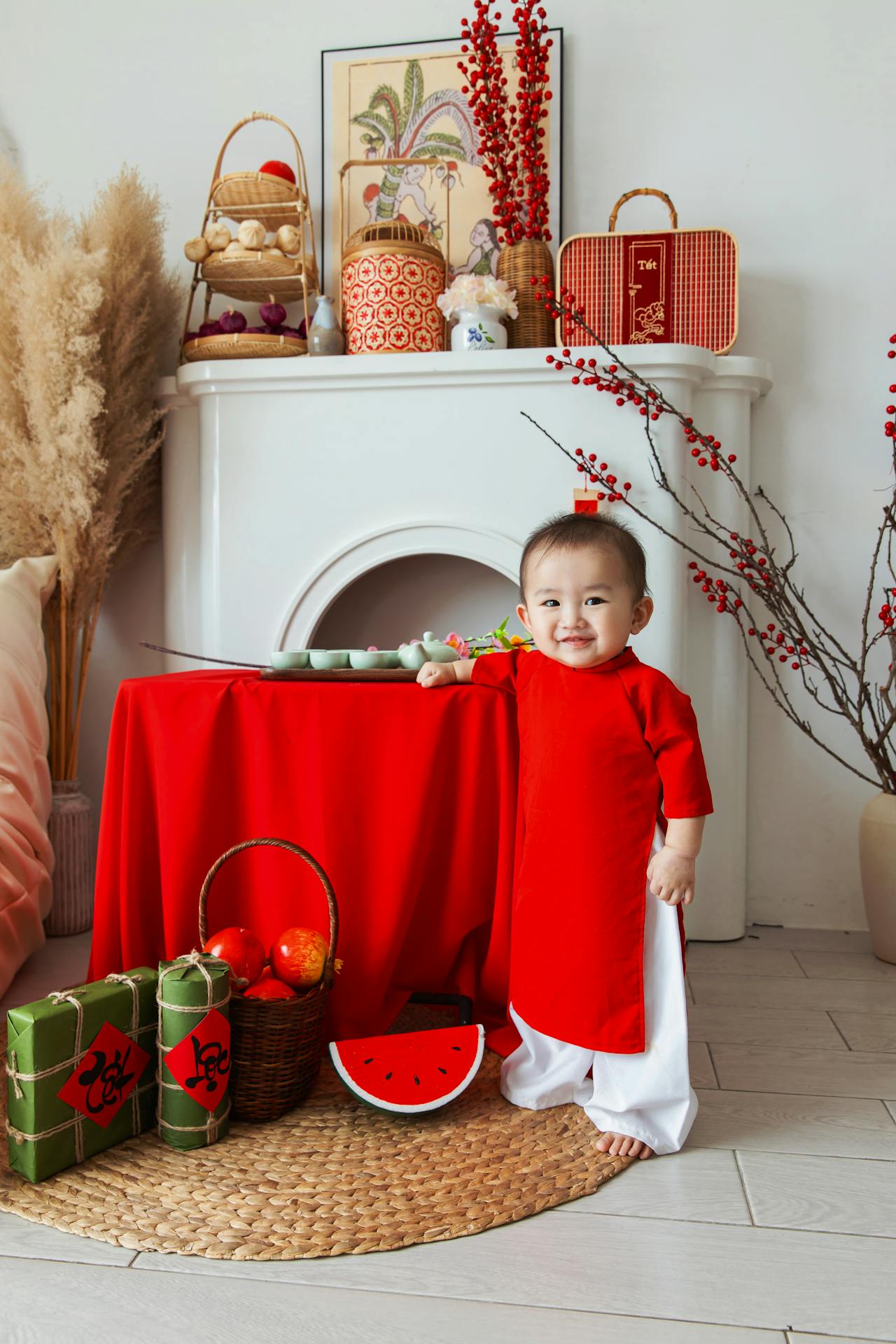Bé trai, áo dài, Tết, em bé, Tết Nguyên Đán, Boy, Baby, Children, Fonden Nguyen