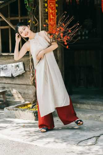 Nữ, cô gái, áo dài, Tết, girl, women, ao dai- nguyen kha 7