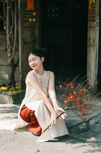 Nữ, cô gái, áo dài, Tết, girl, women, ao dai- nguyen kha 14