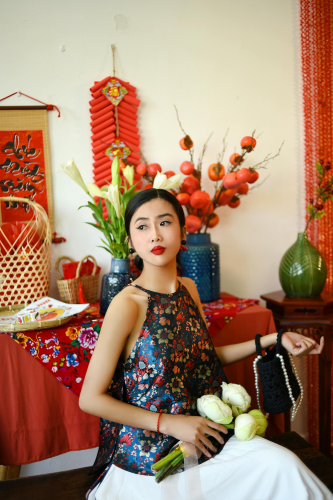 Cô gái, nữ, áo yếm, chụp tết, tết, girl, women - Nhi Lâm 1