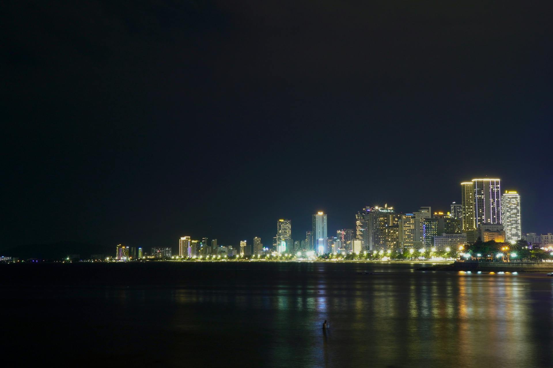 Sông, tòa nhà, cầu, thành phố, Sài Gòn, river, brigde, night, city, Saigon, Hồ Chí Minh - Tuan Vy
