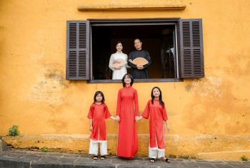 Gia đình, áo dài, truyền thống, Hội An, Huế, family, tradition - Võ Văn Tiến 12