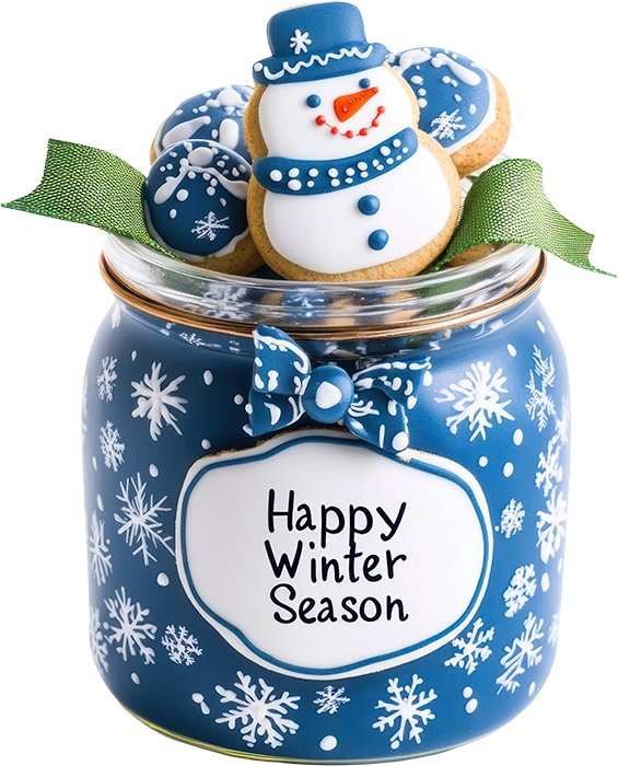 Giáng sinh, lọ thủy tinh, bánh quy, snowman, cake, cookie, xmas, christmas, noel, blue