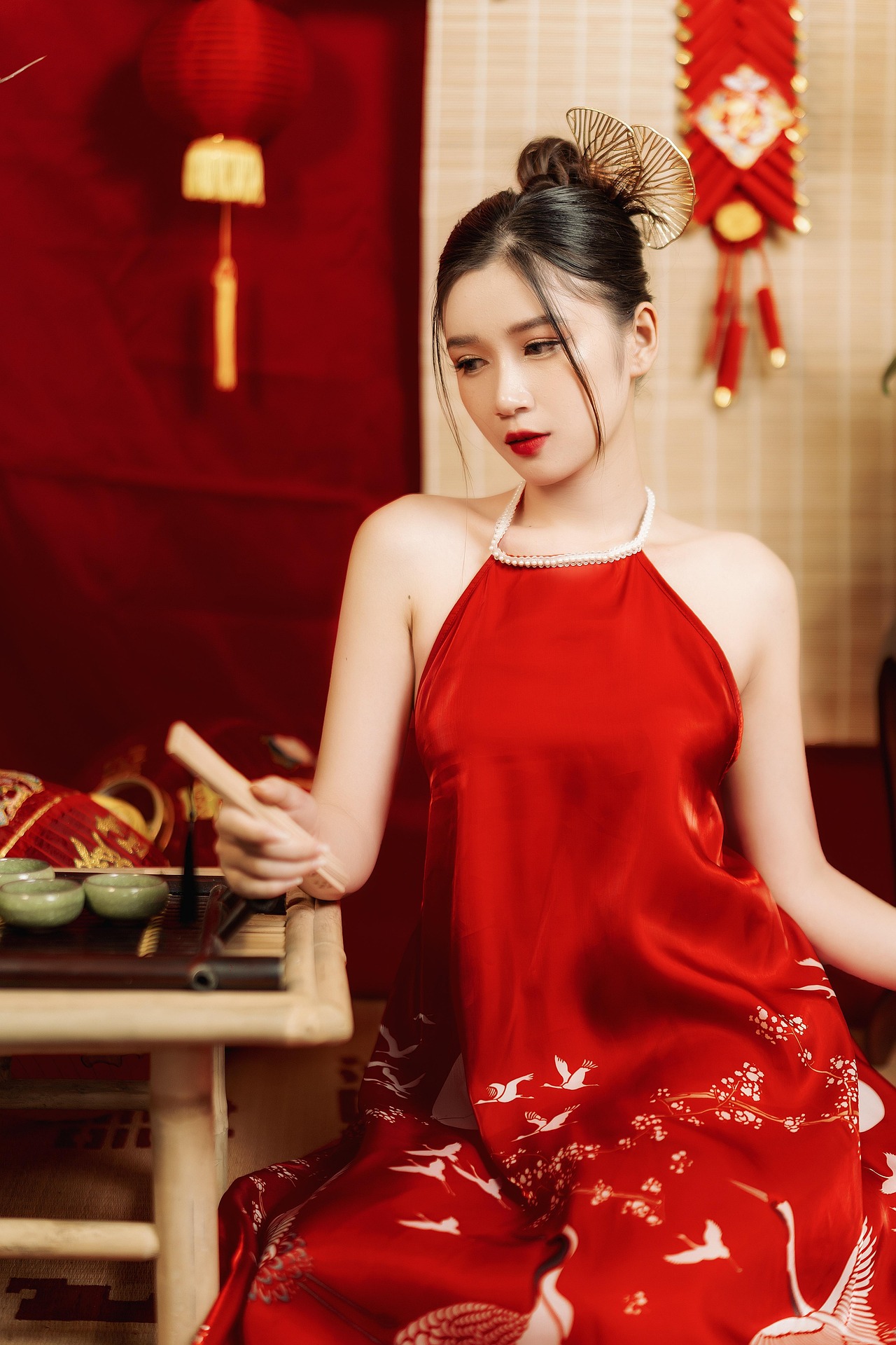 Cô gái, nữ, áo yếm, tết, girl, female, Tet-ghostw1997