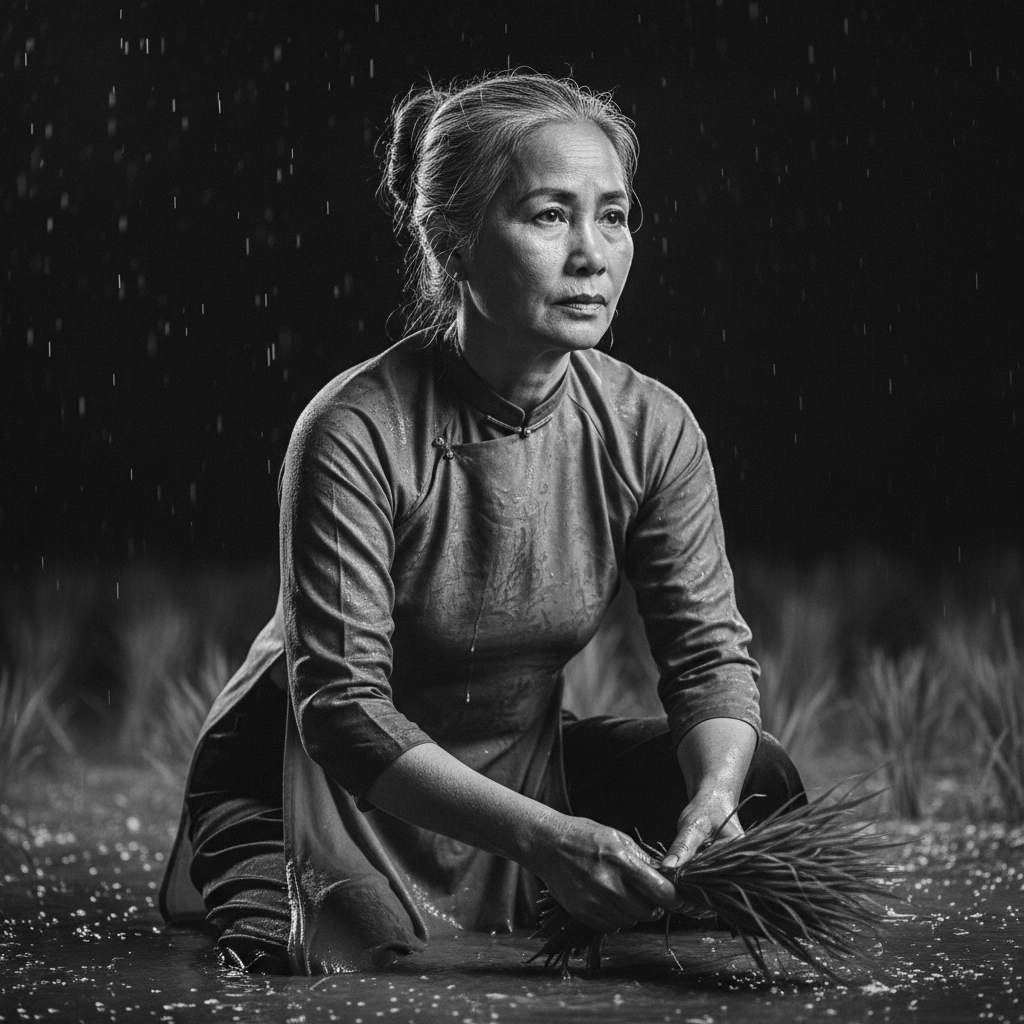 4. Bầm ơi – Tố Hữu
Ai về thăm mẹ quê ta
Chiều nay có đứa con...