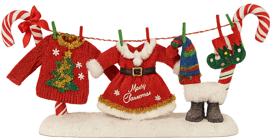 Quần áo giáng sinh, trang phục noel, áo len, vớ, găng tay, đồ trang trí, kẹo gậy, dây phơi, giáng sinh, christmas clothes, santa outfit, sweater, sock, glove, decoration, candy cane, clothesline, christmas