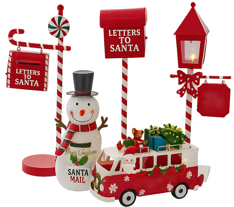 Hộp thư santa, người tuyết, bưu phẩm, thư, xe, trang trí giáng sinh, cột đèn, kẹo gậy, giáng sinh, santa's mailbox, snowman, post, letter, car, christmas decoration, lamppost, candy cane, christmas
