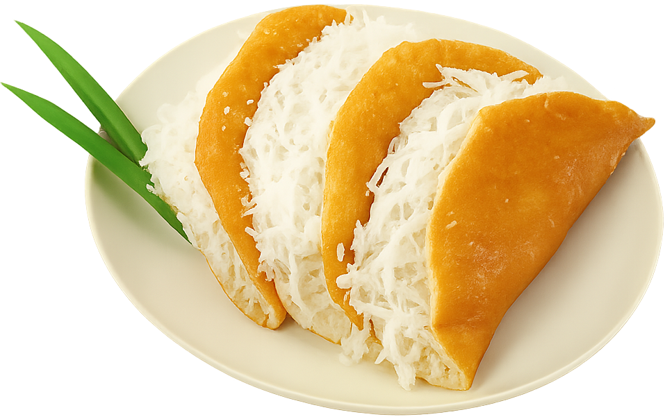 Bánh bò lá dứa nướng, bánh bò, lá dứa, bánh ngọt, món tráng miệng, ẩm thực việt nam, món ăn truyền thống, hình tròn, grilled steamed rice cake, steamed rice cake
