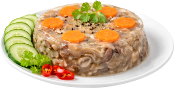 Thịt đông, thịt lợn, mộc nhĩ, nấm hương, cà rốt, dưa leo, trang trí, món ăn miền bắc, tết, jellied tree ear pork, jellied meat, pork, wood ear mushroom, shiitake, carrot, cucumber, garnish