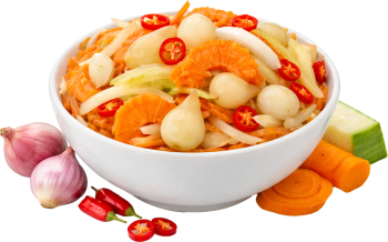 Củ kiệu tôm khô, tôm, thịt heo, ngó sen, cà rốt, lạc rang, rau thơm, ớt, bánh đa, món khai vị, ẩm thực việt nam, shrimp, pork, lotus stem, carrot, peanut 2