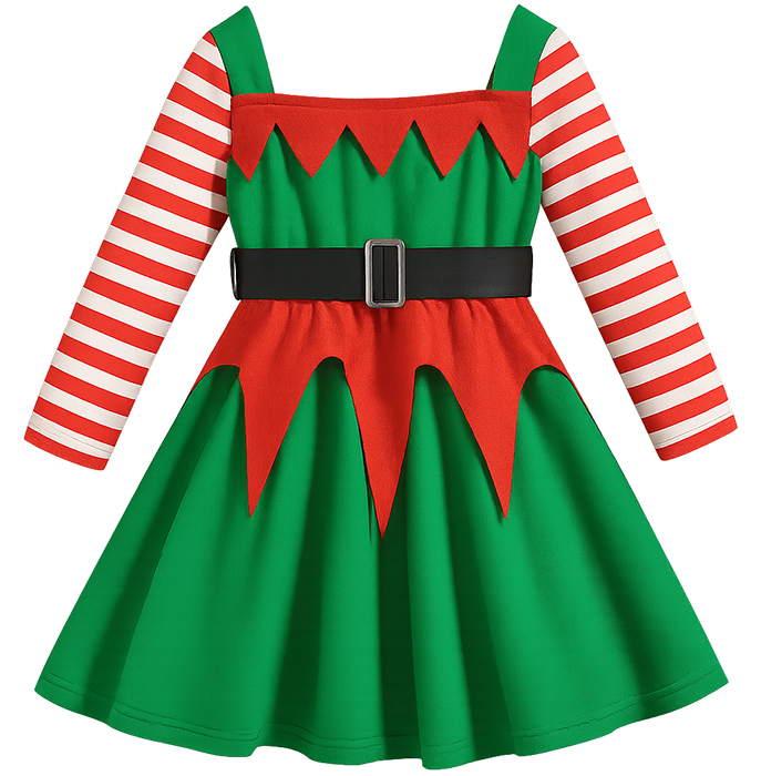 Trang phục yêu tinh cho bé gái, váy xòe, váy giáng sinh, mũ yêu tinh, màu đỏ, màu xanh lá, giáng sinh, Elf costume for girl, tutu dress, christmas dress, elf hat, red, green, christmas