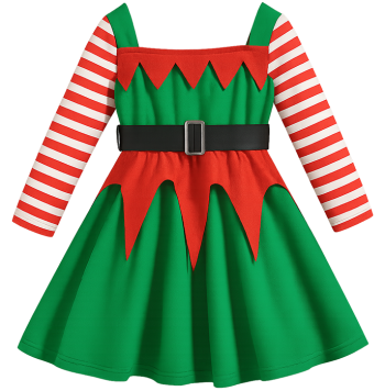 Trang phục yêu tinh cho bé gái, váy xòe, váy giáng sinh, mũ yêu tinh, màu đỏ, màu xanh lá, giáng sinh, Elf costume for girl, tutu dress, christmas dress, elf hat, red, green, christmas