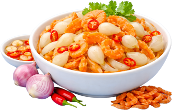 Tôm khô củ kiệu, tôm khô, củ kiệu, ớt, hành tím, nước mắm, món ăn tết, đặc sản, ẩm thực việt nam, dried shrimp with pickled leeks, dried shrimp, pickled leek, chili
