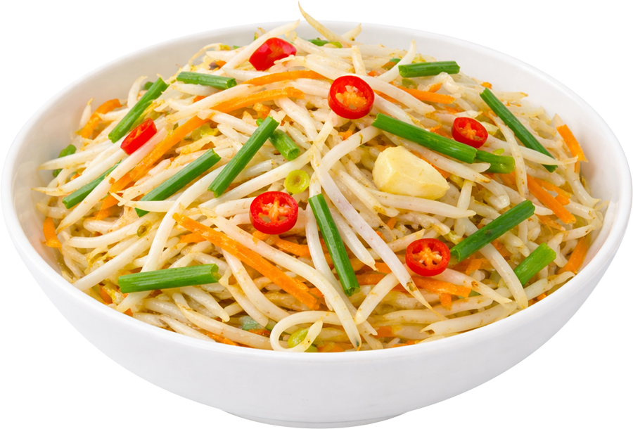 Dưa giá, giá đỗ, cà rốt, hành lá, ớt đỏ, tỏi, món xào, món chay, tô trắng, rau củ, bean sprouts, carrot, green onion