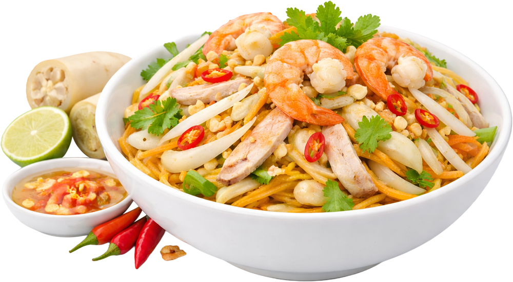 Gỏi ngó sen tôm thịt, tôm, thịt heo, ngó sen, cà rốt, lạc rang, rau thơm, ớt, nước mắm, món khai vị, tô trắng, vietnamese shrimp and pork salad, shrimp, pork
