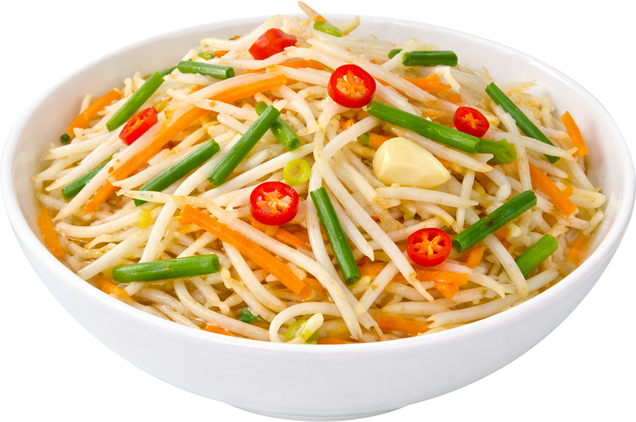 Gỏi giá đỗ, giá đỗ, cà rốt, hành lá, ớt, tỏi, món khai vị, thuần chay, bát trắng, bean sprout salad, bean sprouts, carrot, green onion, chili, garlic, appetizer, vegan, white bowl 1