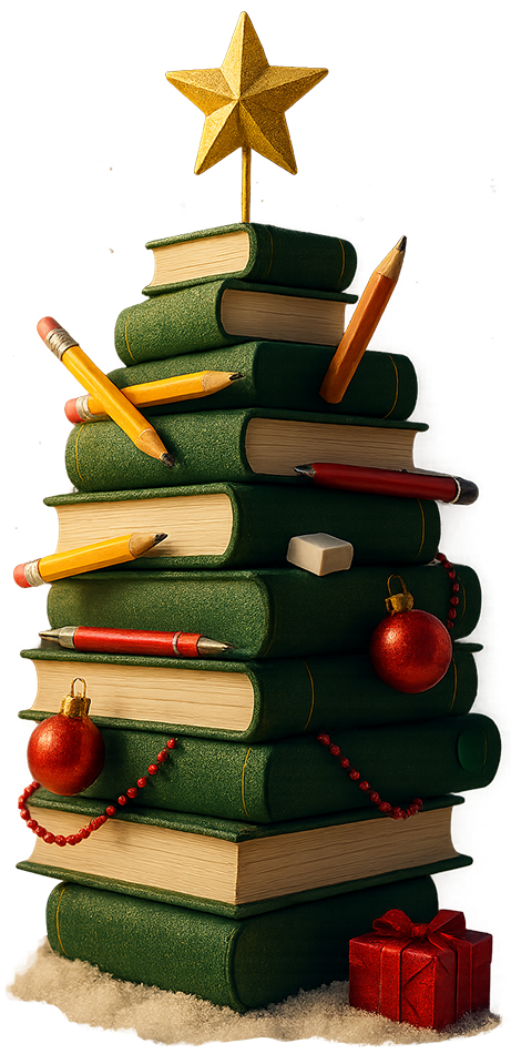 Cây thông, sách, giáng sinh, giấy, ngôi sao, đèn, bút, viết, hộp quà, cục tẩy, pine tree, book, christmas, paper, star, light, pen, writing, gift box, eraser 2